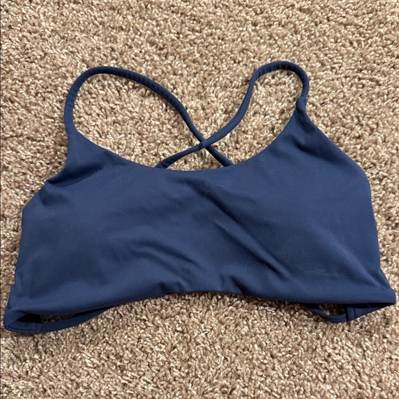 Aurola Tops - Crossback Sports Bralette in Navy - Women Tops Sports Bra